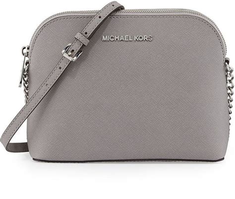 michael michael kors cynthia large dome crossbody pearl grey|michael michael kors large dome crossbody .